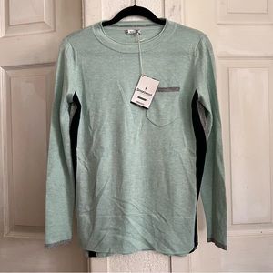 New! Smartwool Shadow Pine Pocket Sweater in Frosty Green Heather Size Small